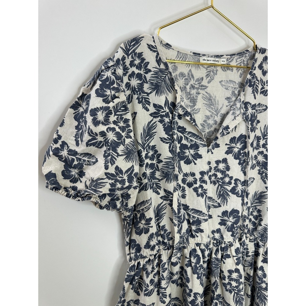 The New Society Girls Floral Hibiscus Dress Size 16y Teen Youth Boho Linen Blend - Picture 3 of 16